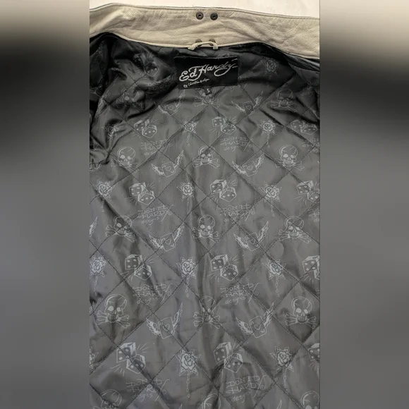 Vintage Ed Hardy Leather Skull Live To Ride Motorcycle Jacket - Picture 16 of 16